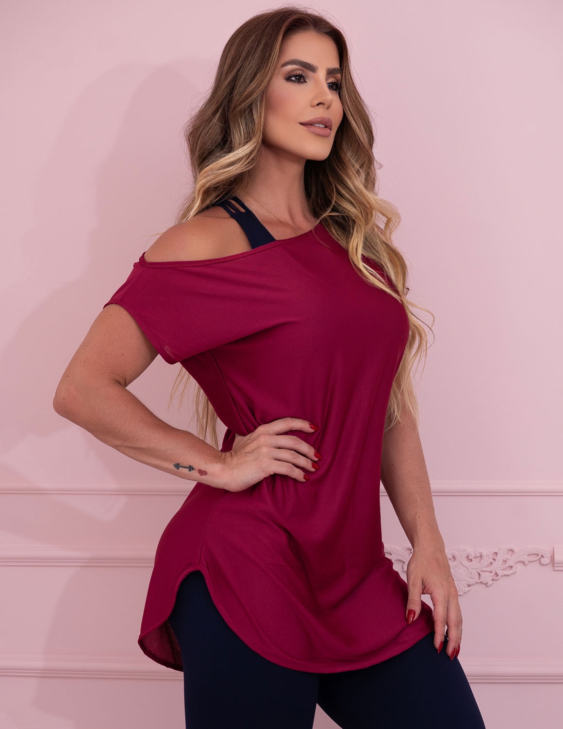 Blusa Feminina Fitness Dry Fit Ombro Só Seca Rápido para Academia