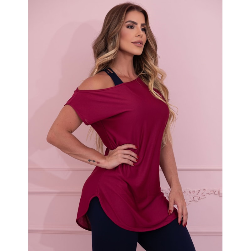 Blusa Feminina Fitness Dry Fit Ombro Só Seca Rápido para Academia