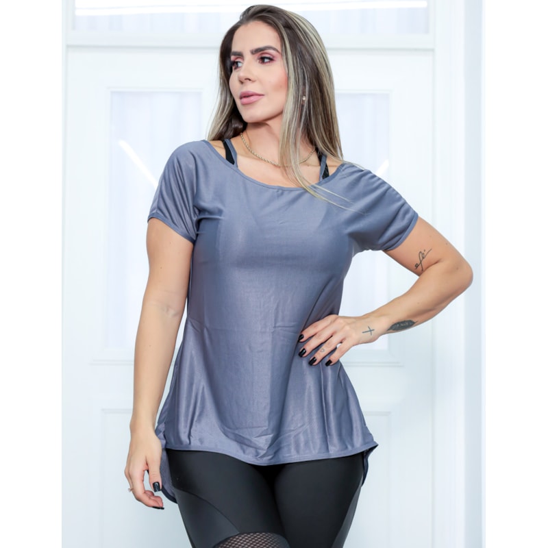 Blusa Mullet Feminina com Manguinhas Dry Fit Seca Rápido