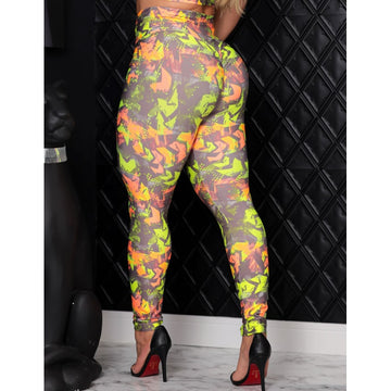 Calça Fitness Feminina Empina Bumbum Estampada
