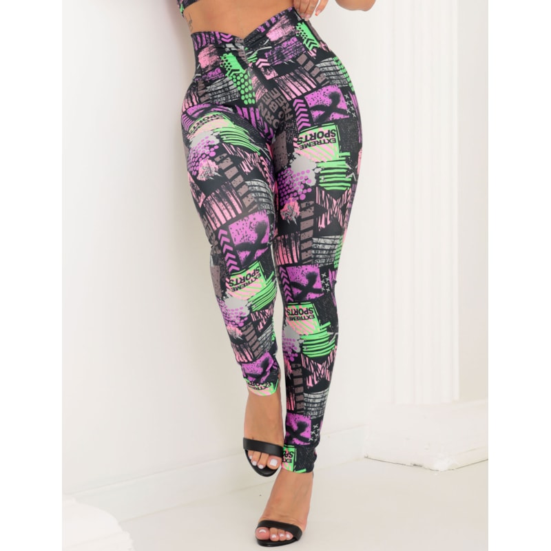 Calça Legging Estampada Feminina Empina Bumbum para Academia