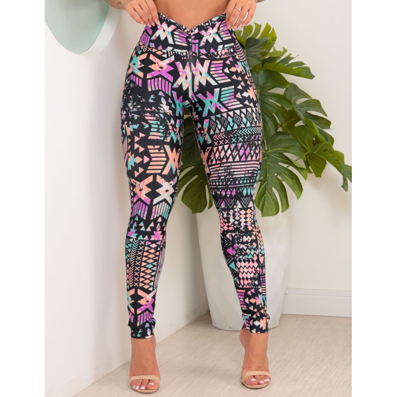 Calça Feminina Fitness Estampada Levanta Bumbum