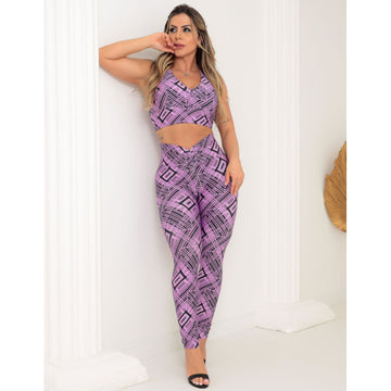 Conjunto Feminino para Academia com Calça Legging Empina Bumbum e Cropped