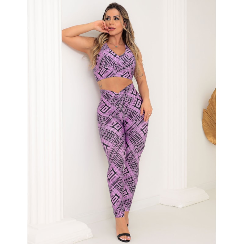 Conjunto Feminino para Academia com Calça Legging Empina Bumbum e Cropped
