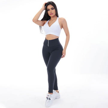 Conjunto Fitness Feminino com Calça Legging e Cropped com Bojo