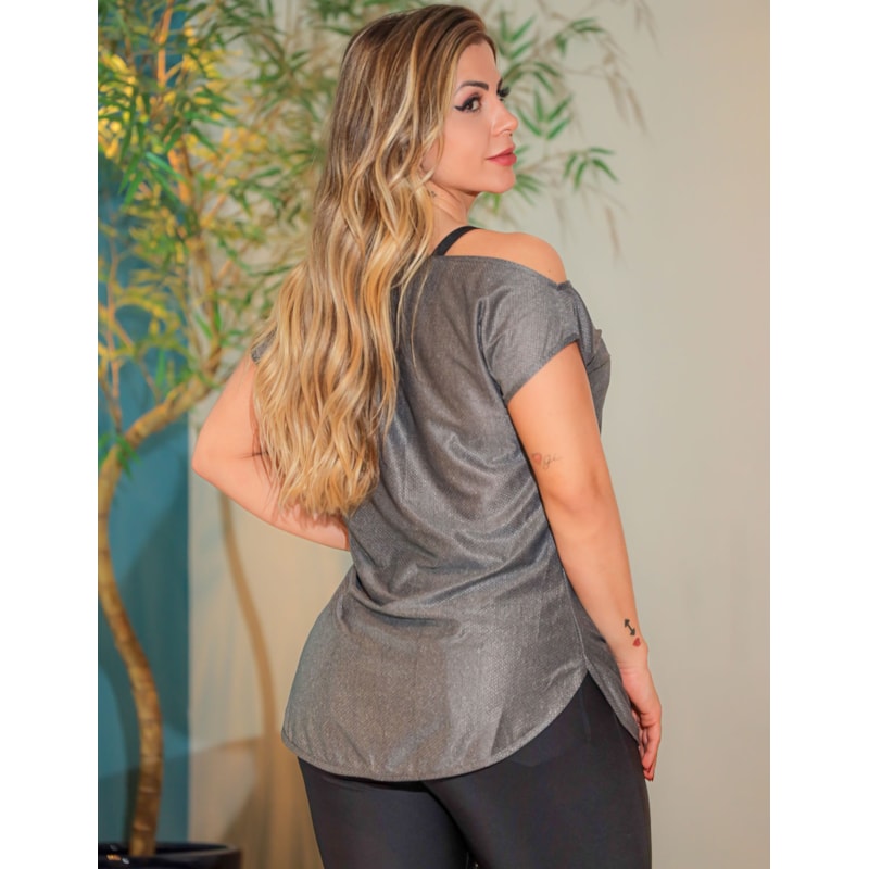Kit 3 Blusas Fitness Feminina em Dry Fit Ombro Só para Academia