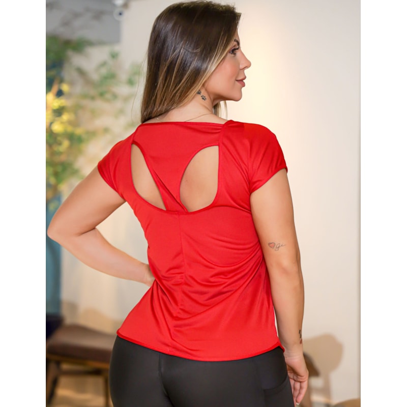 Kit 3 Blusas Femininas em Dry Fit com Decote em T nas Costas para a Academia