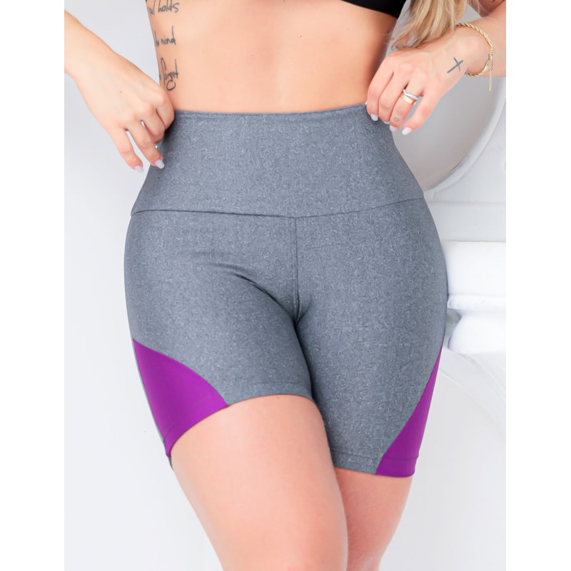 Shortinho Suplex Para Academia Feminino com Recortes nas Laterais