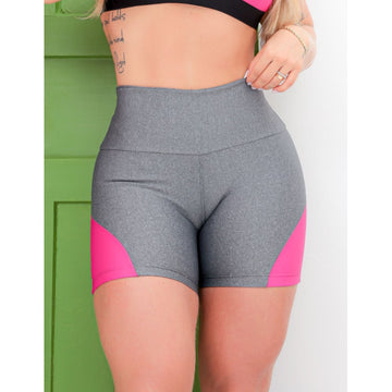 Short Fitness Feminino com Recortes Laterais para Academia