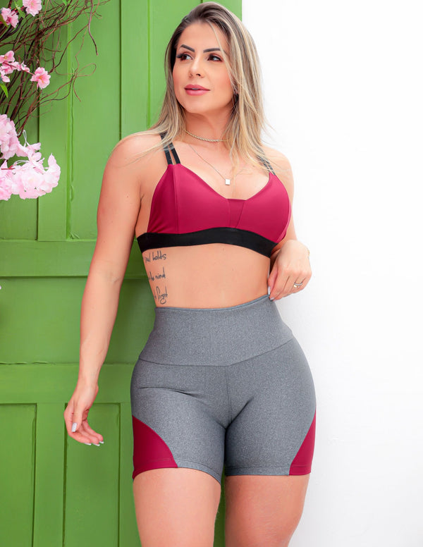 Conjunto Fitmoda Fitness Short e Top Academia Feminino - Esportivo