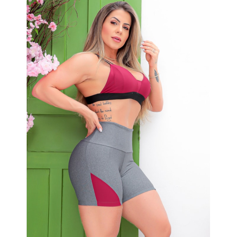 Conjunto Fitmoda Fitness Short e Top Academia Feminino - Esportivo