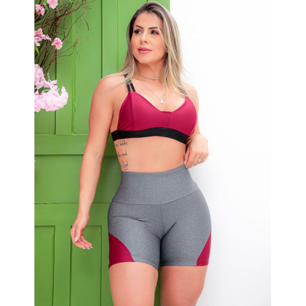 Conjunto Fitmoda Fitness Short e Top Academia Feminino - Esportivo