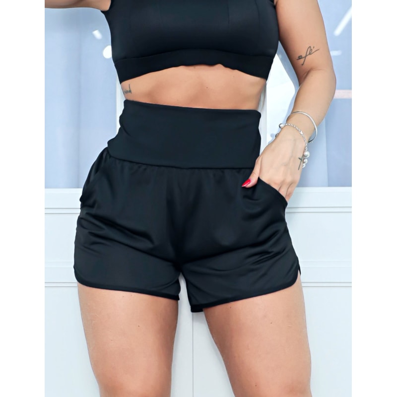 Short sem Forro para Academia em Dry Fit com Bolsinhos Laterais