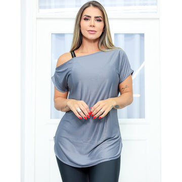 Blusa Feminina Fitness Dry Fit Ombro Só Seca Rápido para Academia