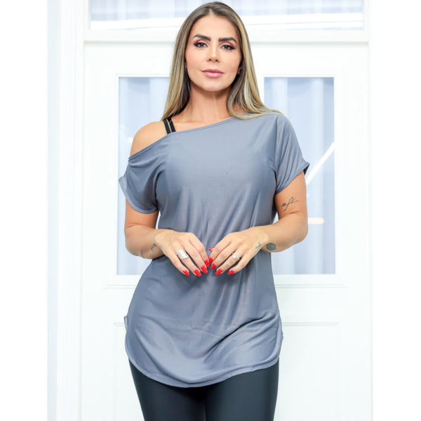 Blusa Feminina Fitness Dry Fit Ombro Só Seca Rápido para Academia