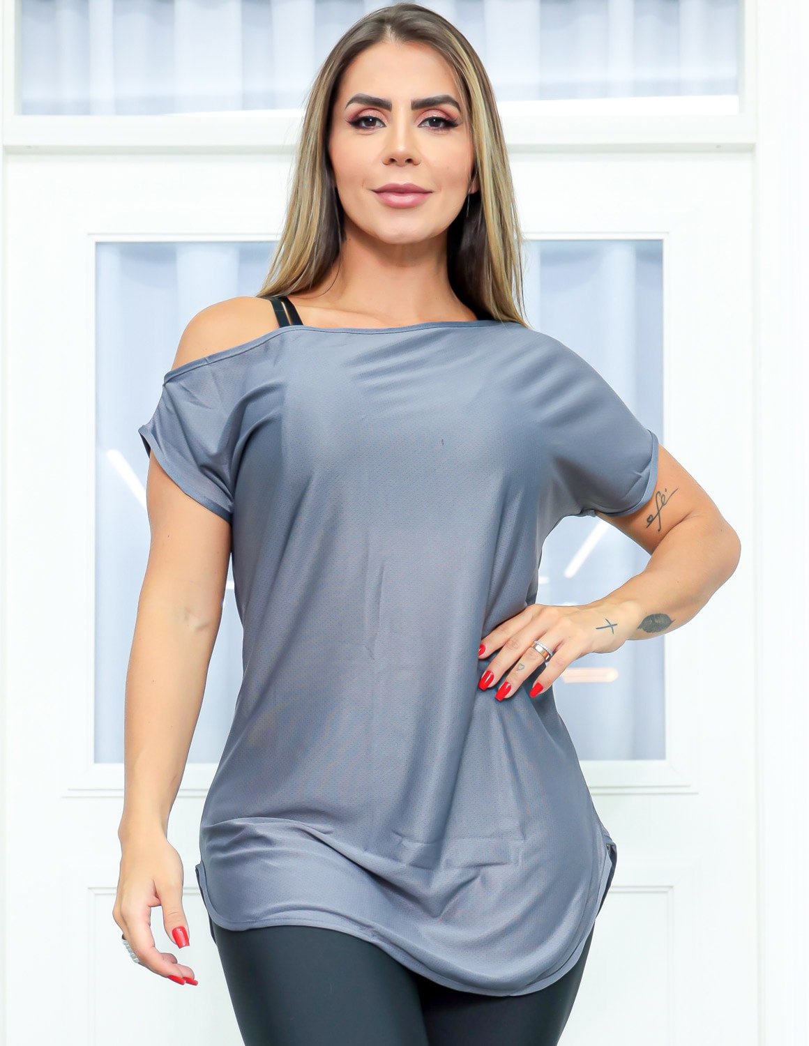 Blusa Feminina Fitness Dry Fit Ombro Só Seca Rápido para Academia