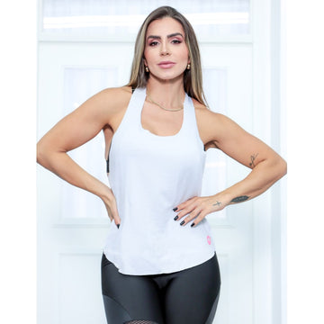 Camiseta Regata Feminina Estilo Nadador Fitness Para Academia