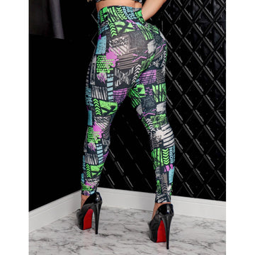 Calça Legging Esportiva Feminina Estampada Empina Bumbum