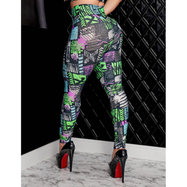 Calça Legging Esportiva Feminina Estampada Empina Bumbum