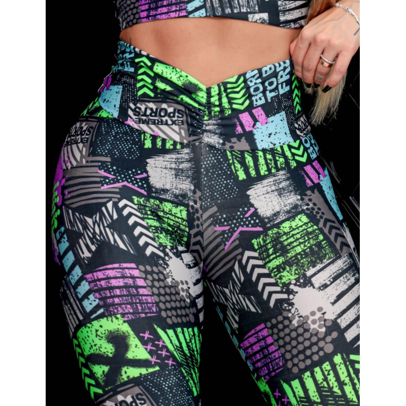 Calça Legging Esportiva Feminina Estampada Empina Bumbum