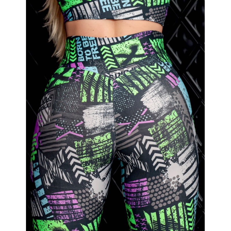 Calça Legging Esportiva Feminina Estampada Empina Bumbum