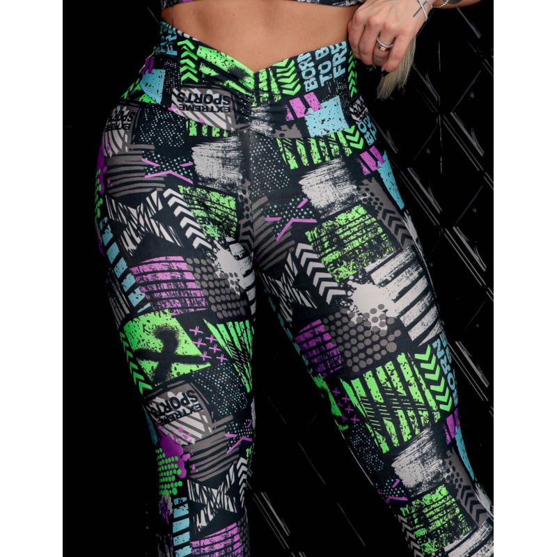 Calça Legging Esportiva Feminina Estampada Empina Bumbum