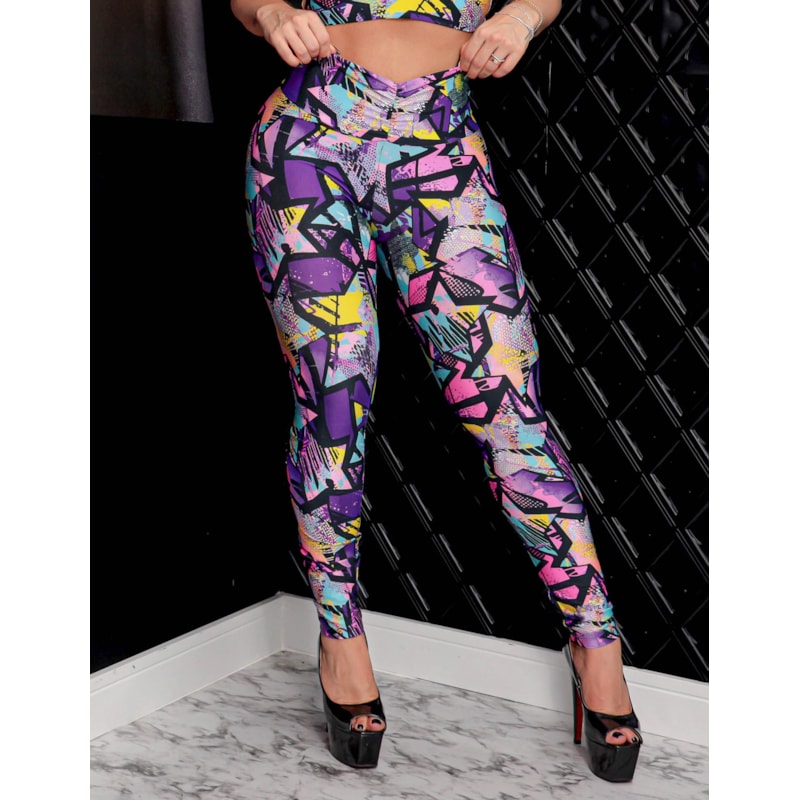 Calça Feminina Fitness Valoriza Bumbum Estampada para Academia
