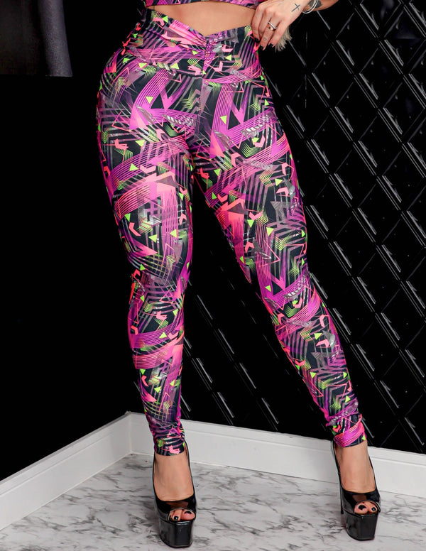 Calça Legging Fitness Feminina Empina Bumbum Academia com Estampa