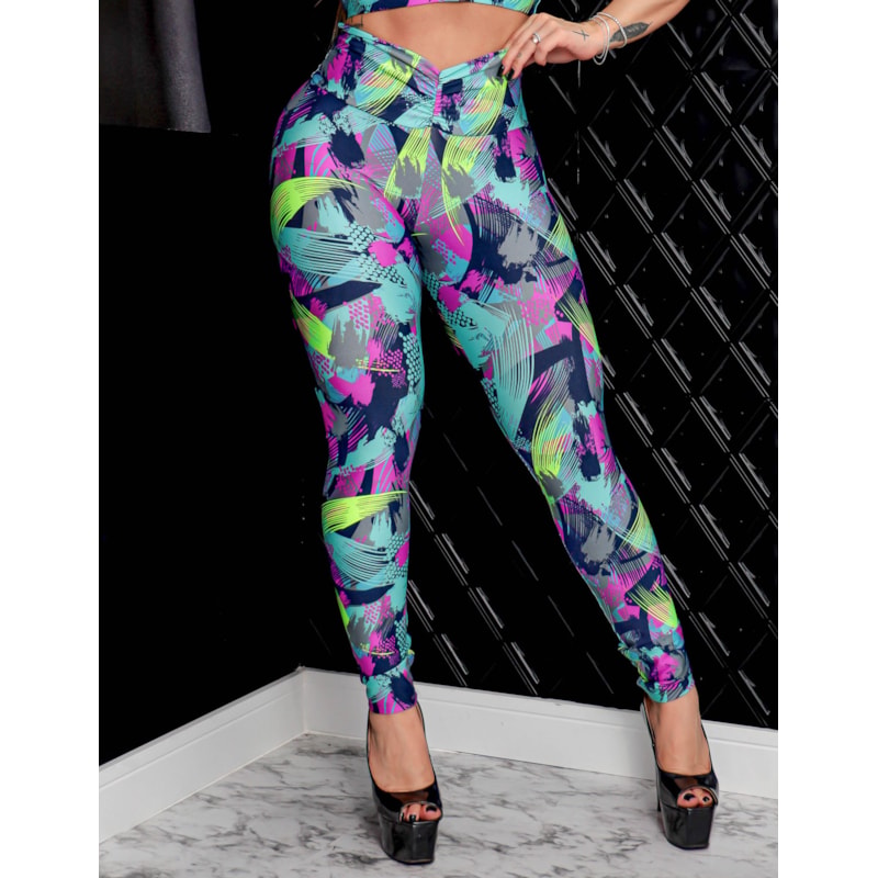 Calça Legging Estampada Esportiva Feminina Empina Bumbum Academia