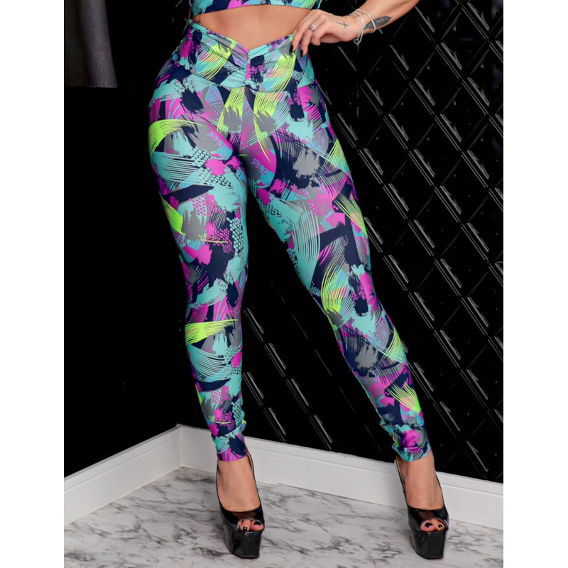 Calça Legging Estampada Esportiva Feminina Empina Bumbum Academia