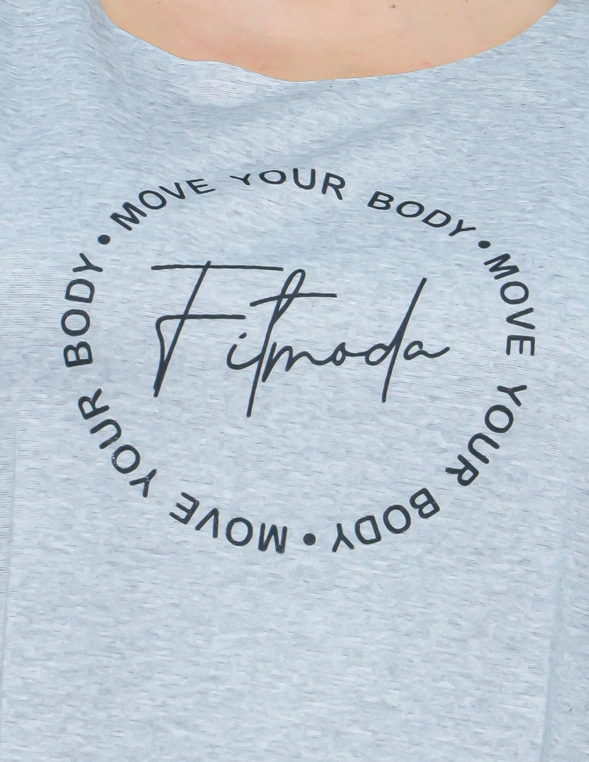 Cropped Camiseta Feminina Com Manguinhas e Estampa - MOVE YOUR BODY
