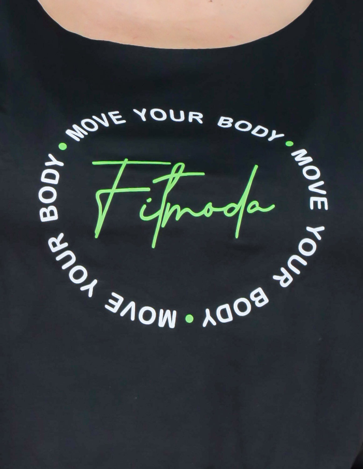Cropped Feminino T-Shirt com Manguinhas e Estampa Academia - MOVE YOUR BODY