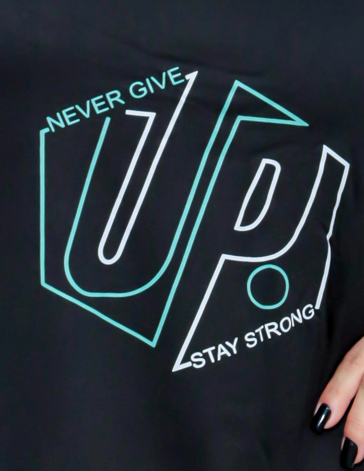 Regatinha Feminina Esportiva Estilo Nadador Academia ou Dia a Dia - NEVER GIVE UP STAY STRONG