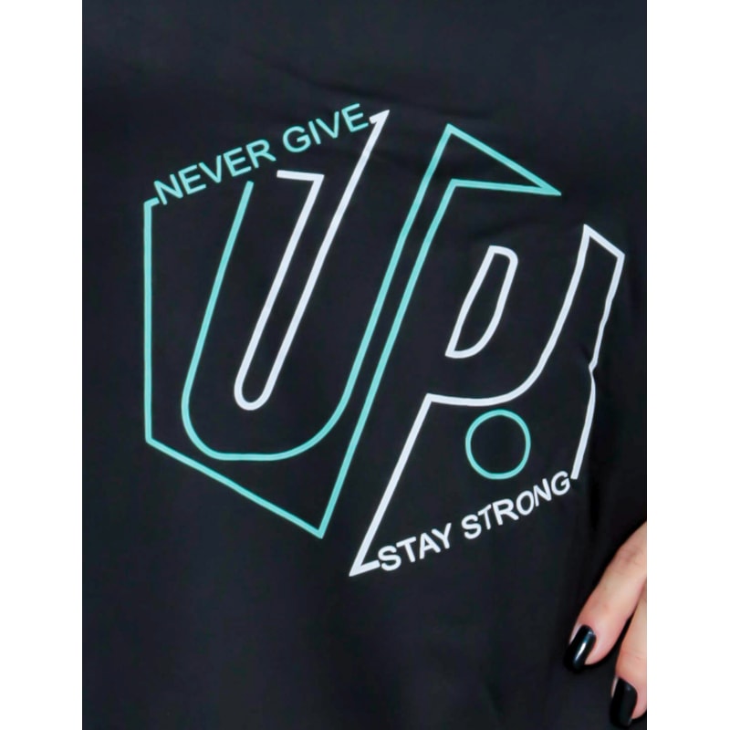 Regatinha Feminina Esportiva Estilo Nadador Academia ou Dia a Dia - NEVER GIVE UP STAY STRONG