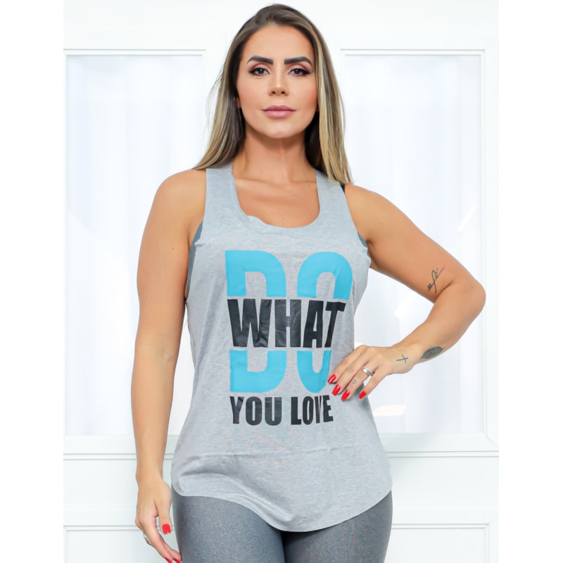 Blusa Regata Feminina Mullet Fitmoda com Estampa - WHAT DO YOU LOVE