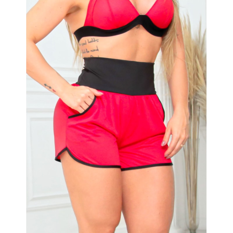 Short sem Forro para Academia com Bolsos Laterais em Dry Fit