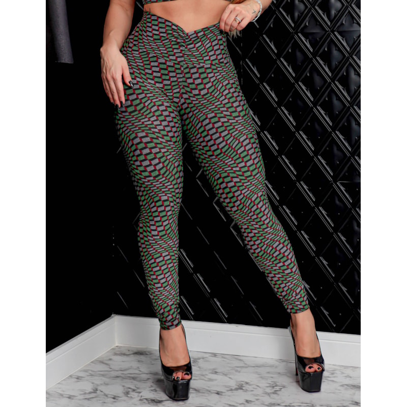 Calça Legging para Academia com Efeito Empina Bumbum Estampada