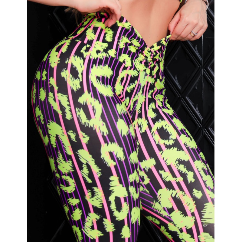 Calça Fitness Estampada Feminina com Efeito Empina Bumbum
