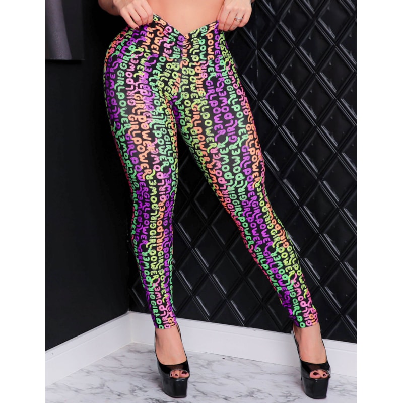 Calça Fitness Feminina Estampada Empina Bumbum para Academia
