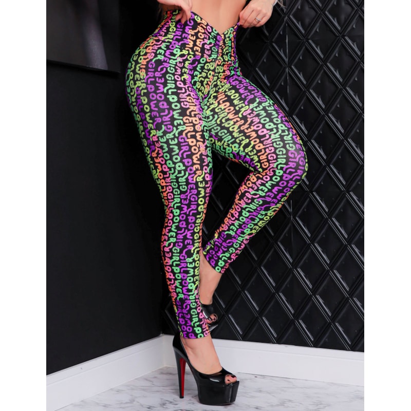 Calça Fitness Feminina Estampada Empina Bumbum para Academia