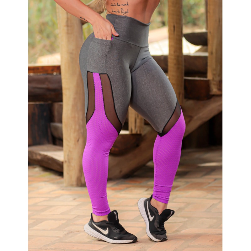Conjunto Feminino para Academia com Calça Legging  e Top com Bojo