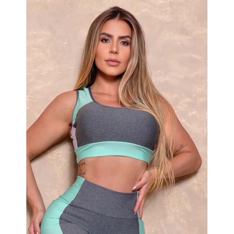 Cropped Feminino Fitness sem Bojo Estilo Nadador