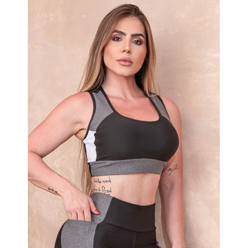 Cropped Fitness Feminino Estilo Nadador sem Bojo