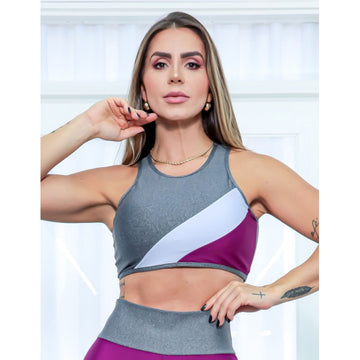 Cropped Top Feminino Fitness Nadador Sem Bojo Fitmoda