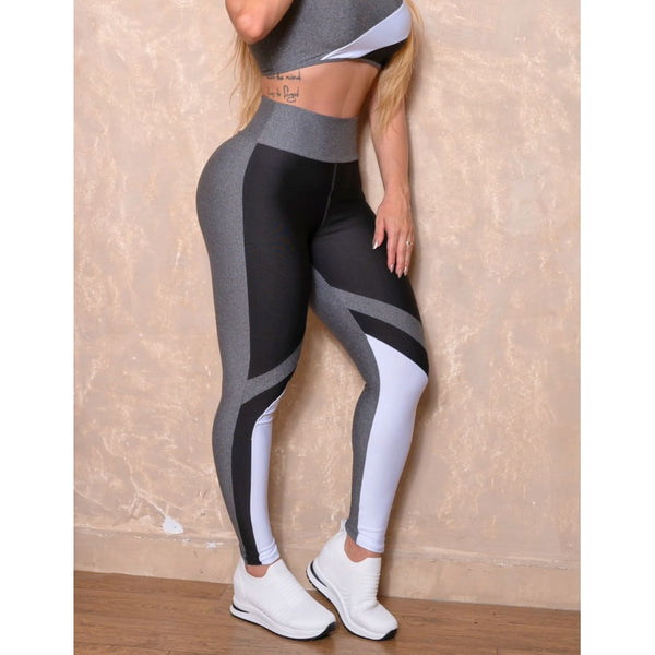Calça Legging Cintura Alta com Recortes para Academia