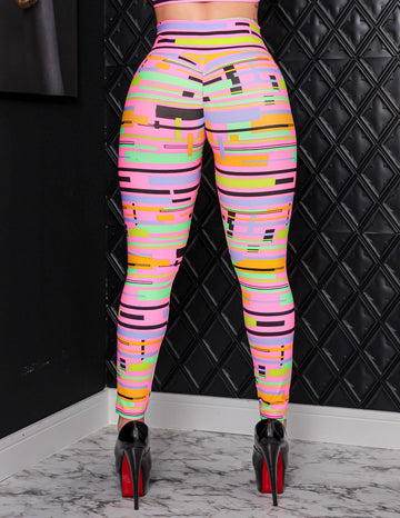 Calça Feminina para Academia Estampada com Efeito Empina Bumbum