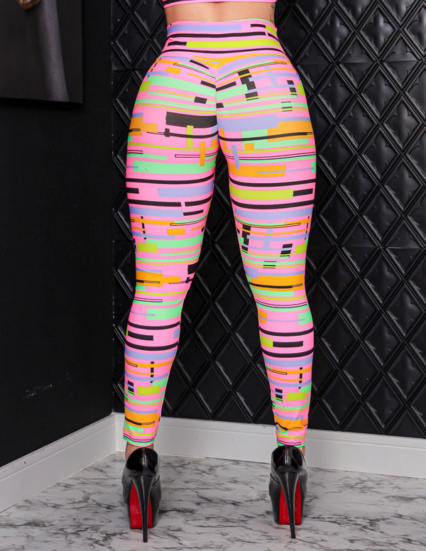 Calça Feminina para Academia Estampada com Efeito Empina Bumbum