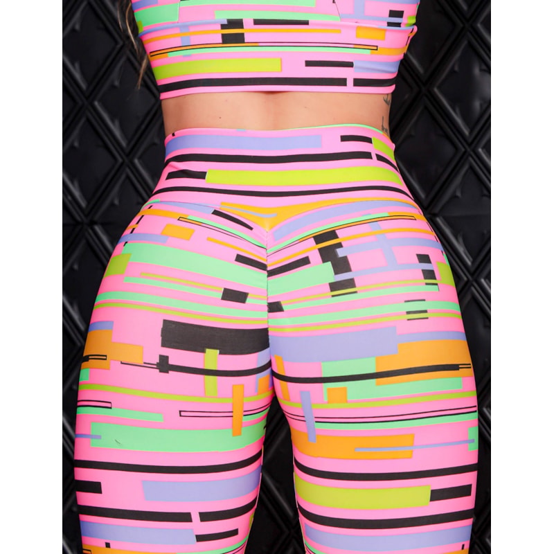 Calça Feminina para Academia Estampada com Efeito Empina Bumbum