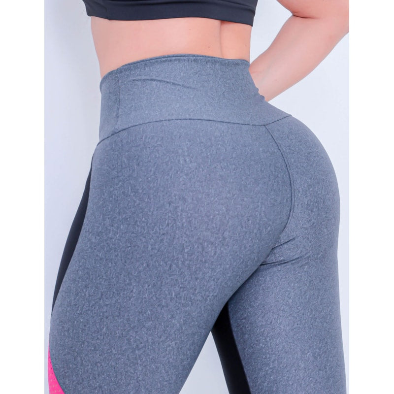 Legging Feminina Fitness com Recortes em Tela