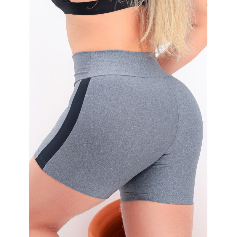 Short Fitness Feminino Suplex Para Academia com Recortes Laterais